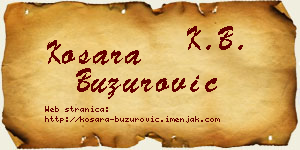 Kosara Buzurović vizit kartica